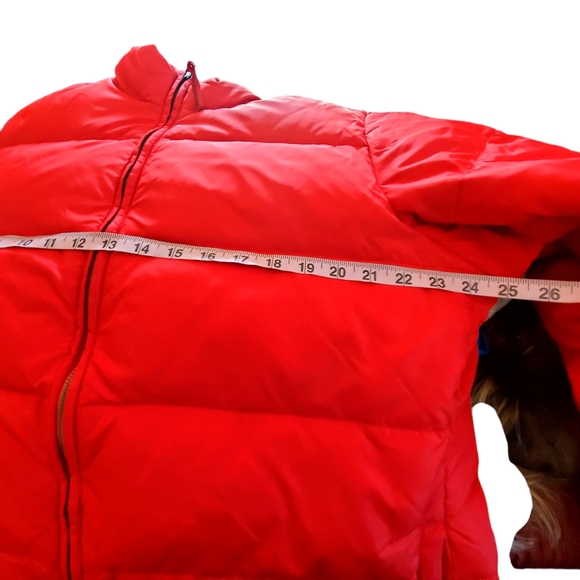 Tommy Hilfigger Down Puffer Red Jacket XL full zip Unisex 55%Down 45% Feathers - Picture 6 of 12
